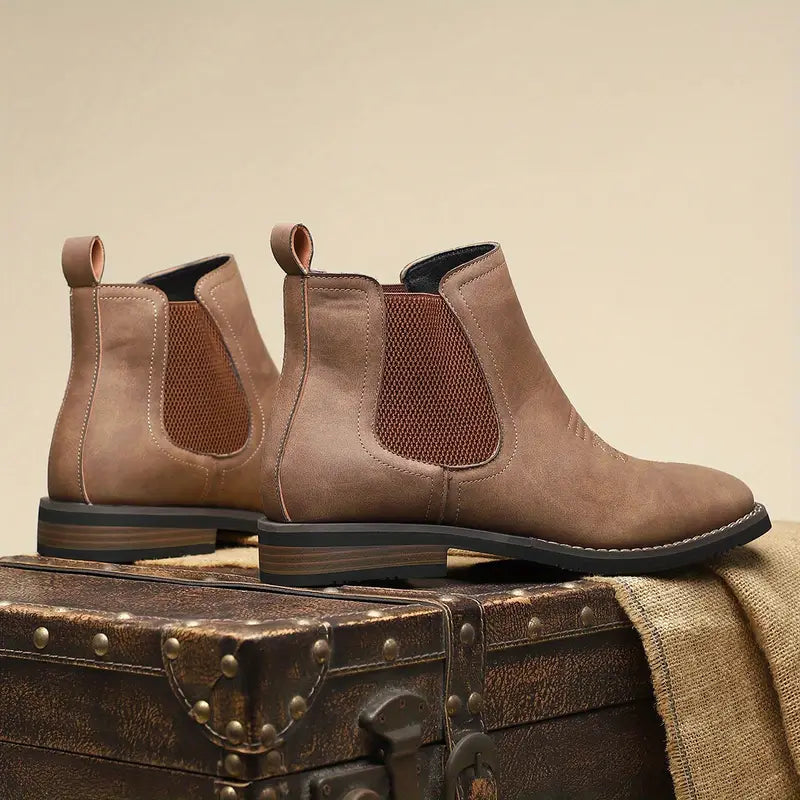 JAMES™ | Men's Leather Boot with Elastic Panels