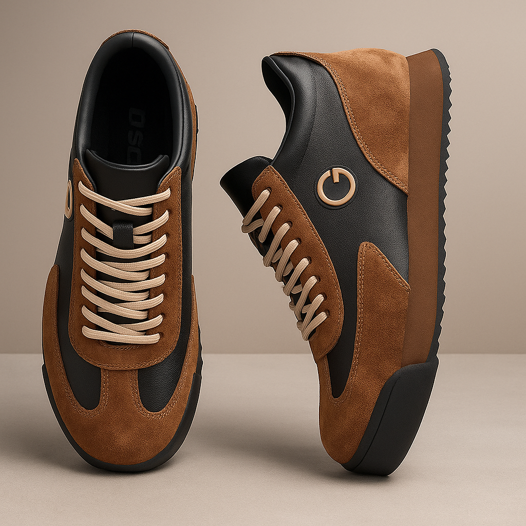 JAMES™ | Men's Suede-Panel Leather Sneaker