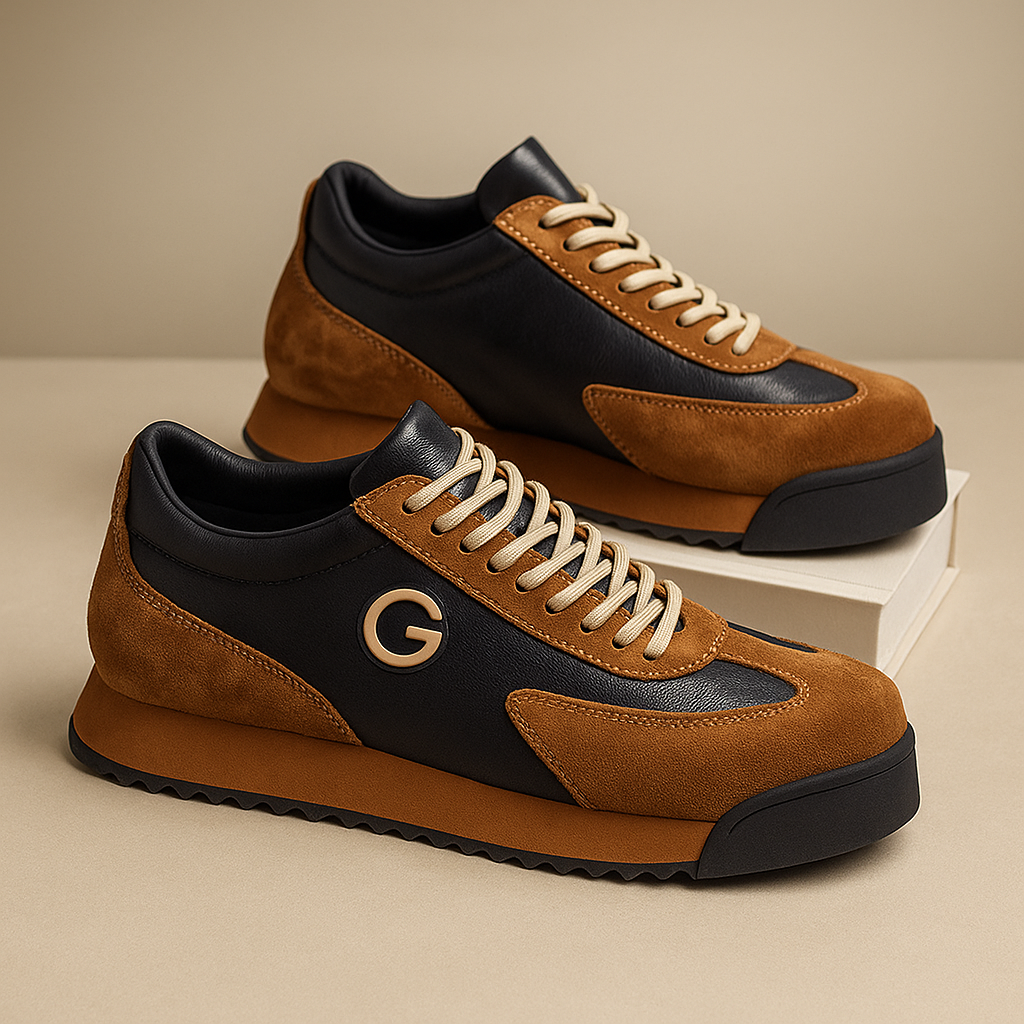 JAMES™ | Men's Suede-Panel Leather Sneaker