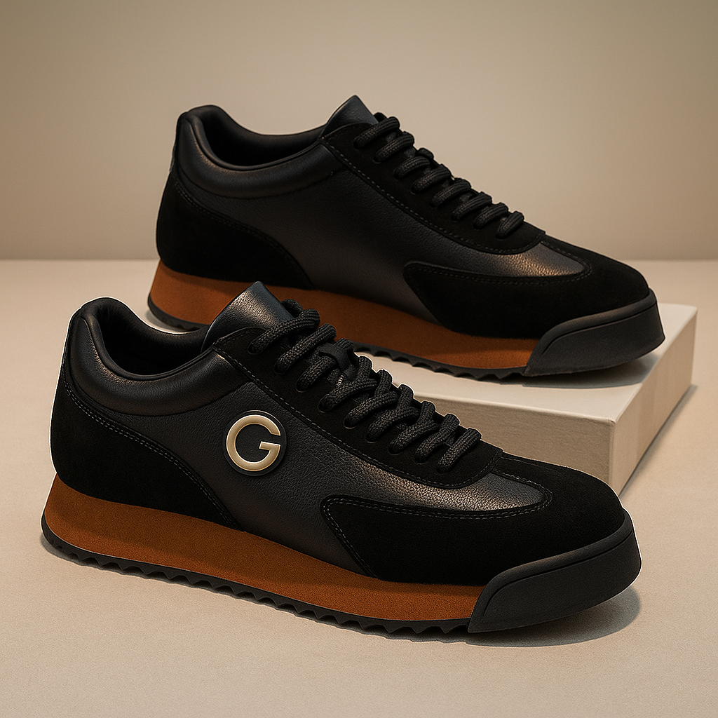 JAMES™ | Men's Suede-Panel Leather Sneaker