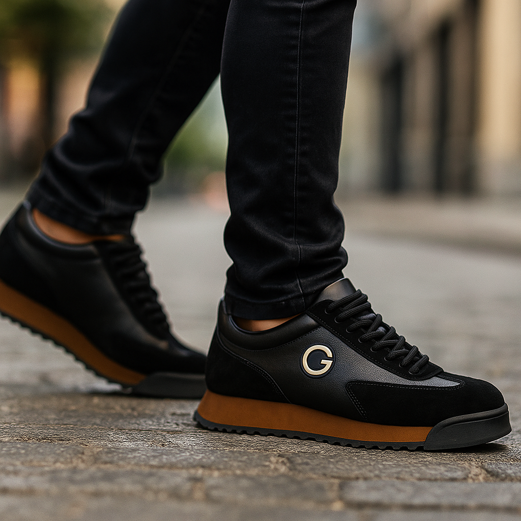 JAMES™ | Men's Suede-Panel Leather Sneaker