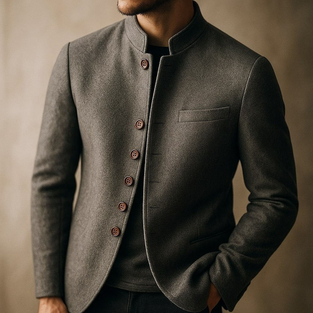 JAMES™ | WOOL JACKET WITH STRAIGHT COLLAR
