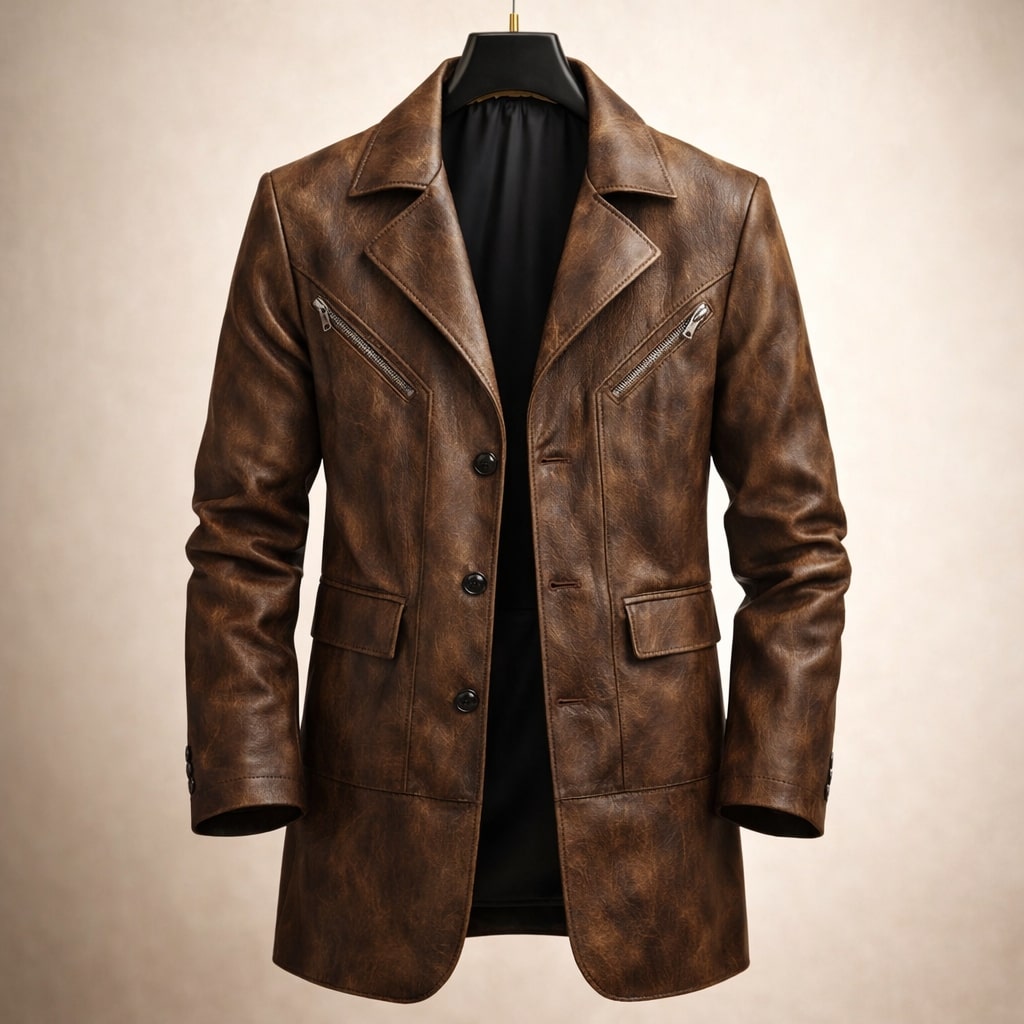 JAMES ™ | Men's Structured Leather Panel Coat