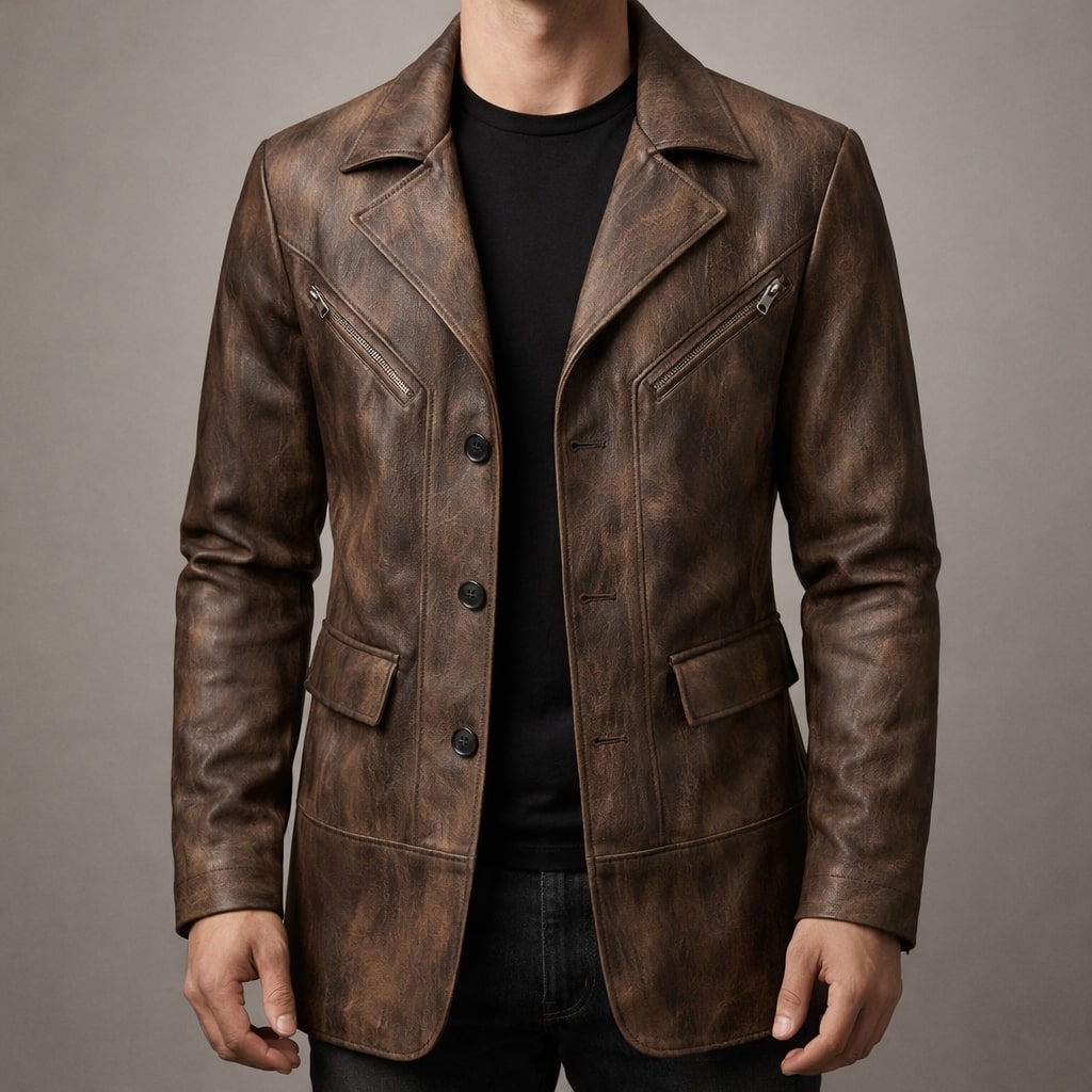 JAMES ™ | Men's Structured Leather Panel Coat