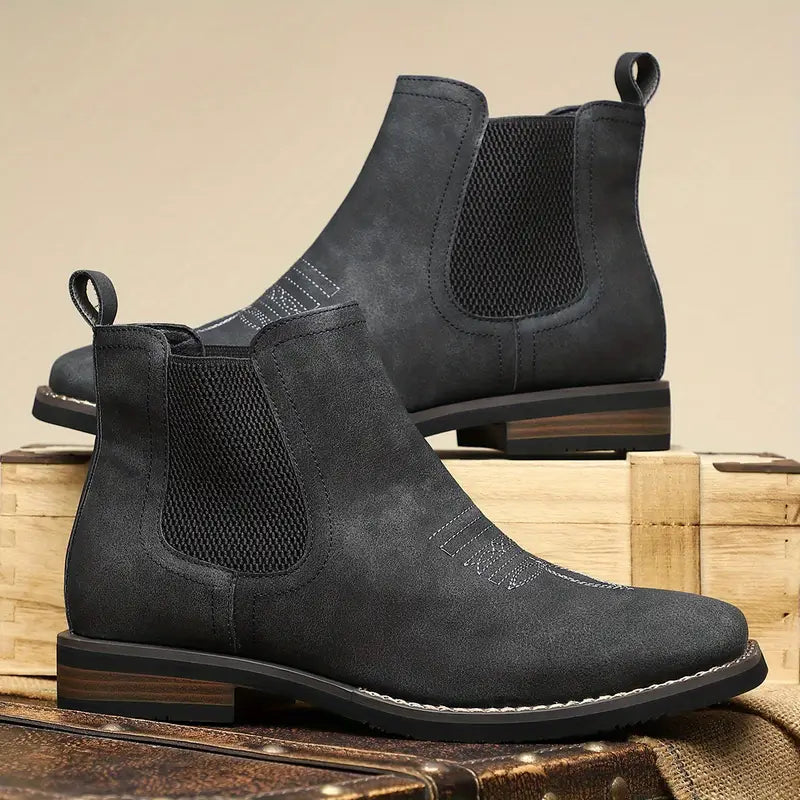 JAMES™ | Men's Leather Boot with Elastic Panels