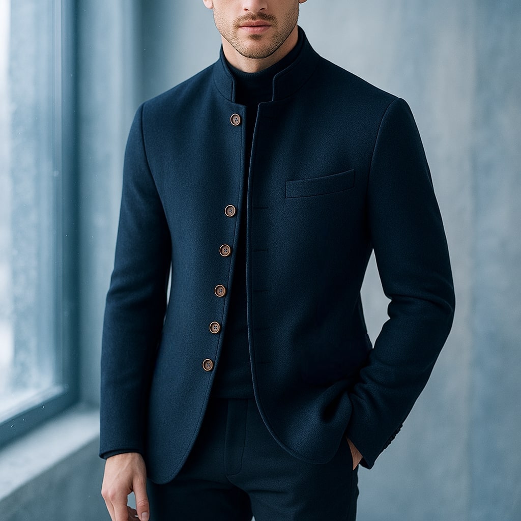 JAMES™ | WOOL JACKET WITH STRAIGHT COLLAR