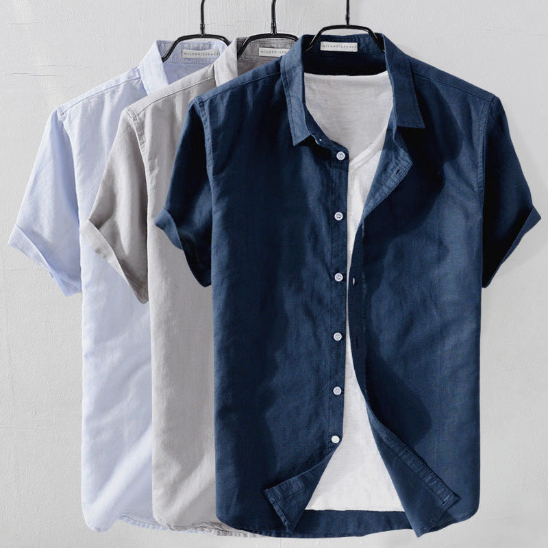 JAMES™ | Men's Linen-Cotton Short-Sleeve Shirt