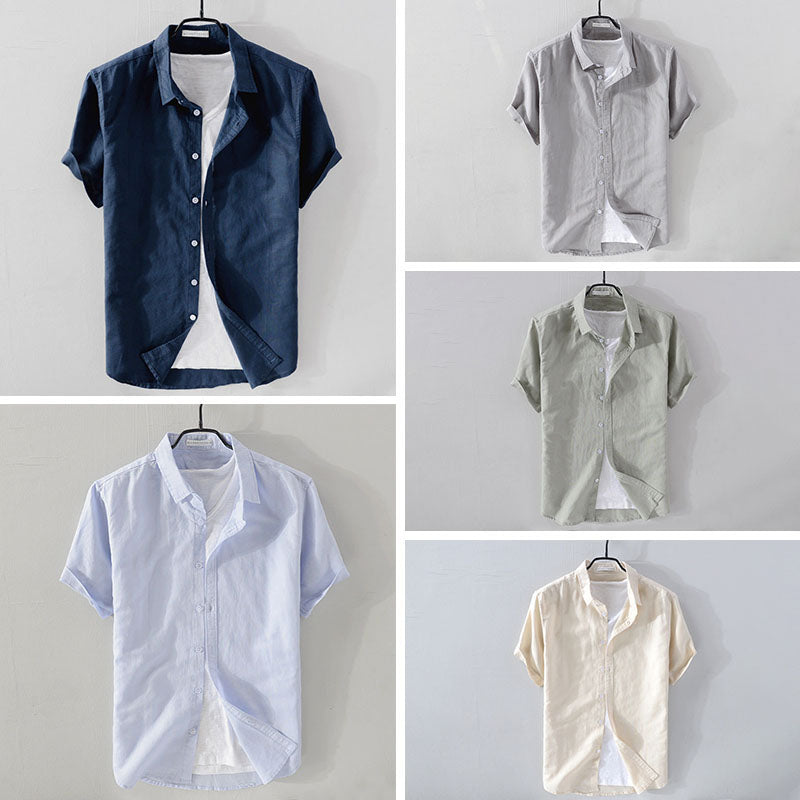 JAMES™ | Men's Linen-Cotton Short-Sleeve Shirt