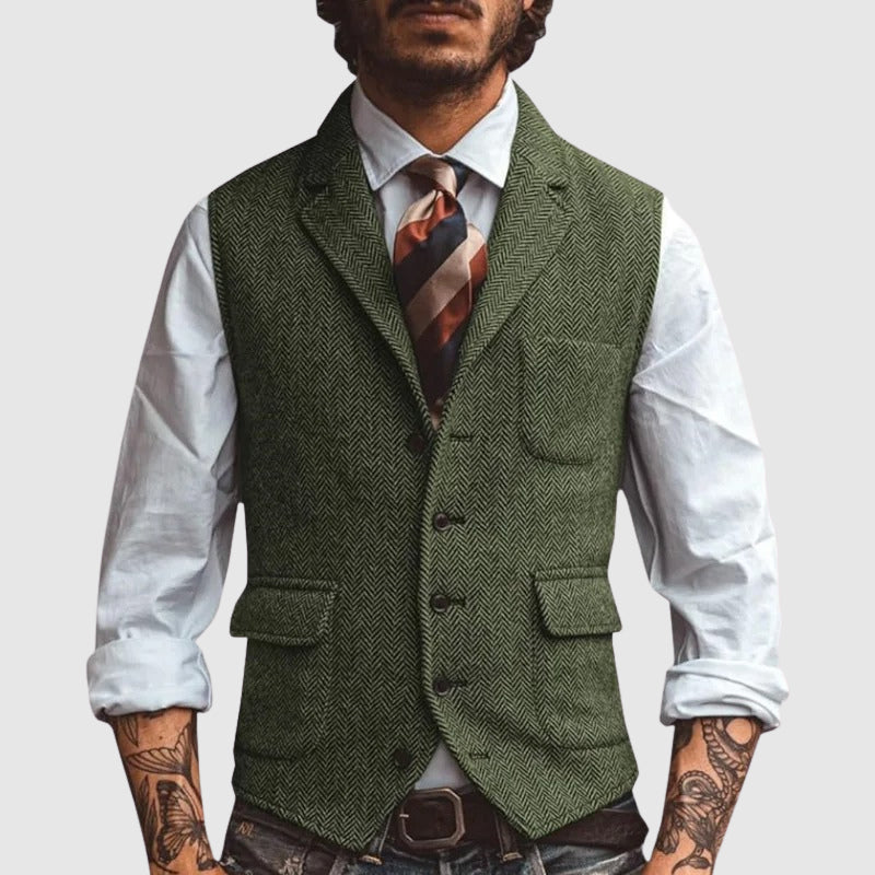 JAMES ™ | Men's Herringbone Waistcoat