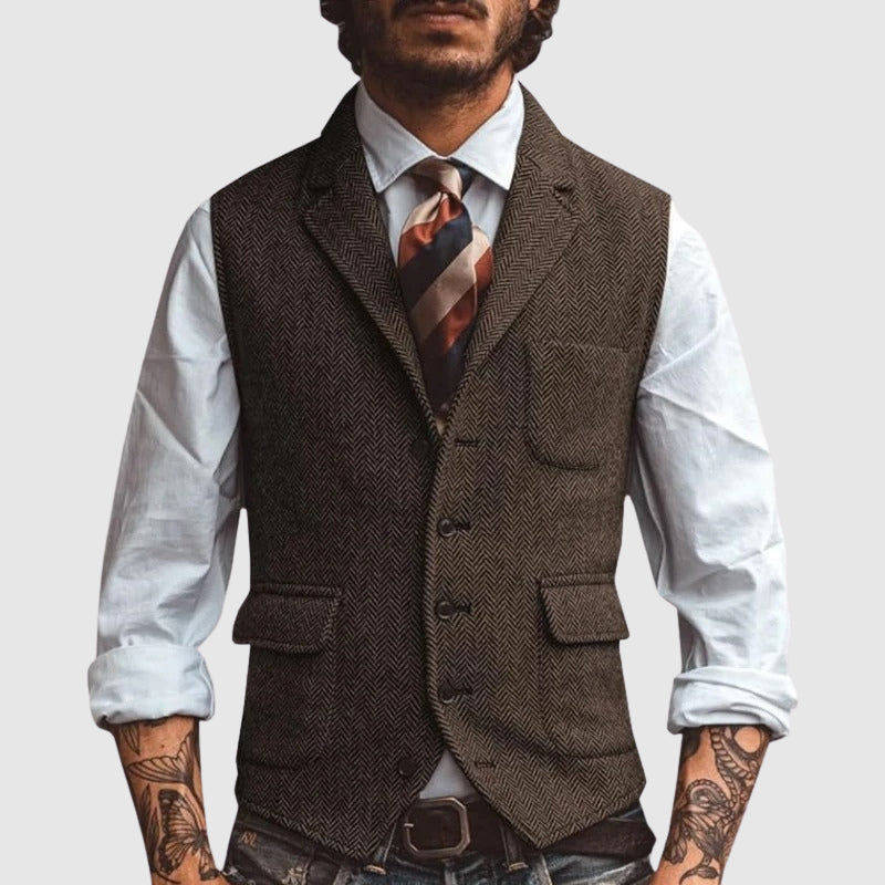 JAMES ™ | Men's Herringbone Waistcoat