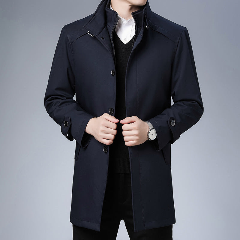 JAMES ™ | Men's Stand Collar Zip-Front Business Coat