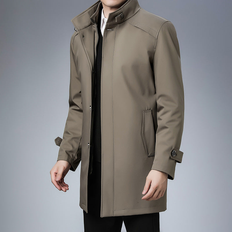JAMES ™ | Men's Stand Collar Zip-Front Business Coat