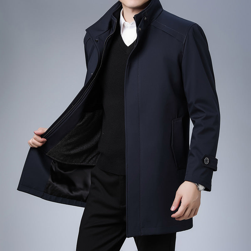 JAMES ™ | Men's Stand Collar Zip-Front Business Coat