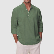 JAMES™ | Men's Cotton-Linen Henley Shirt