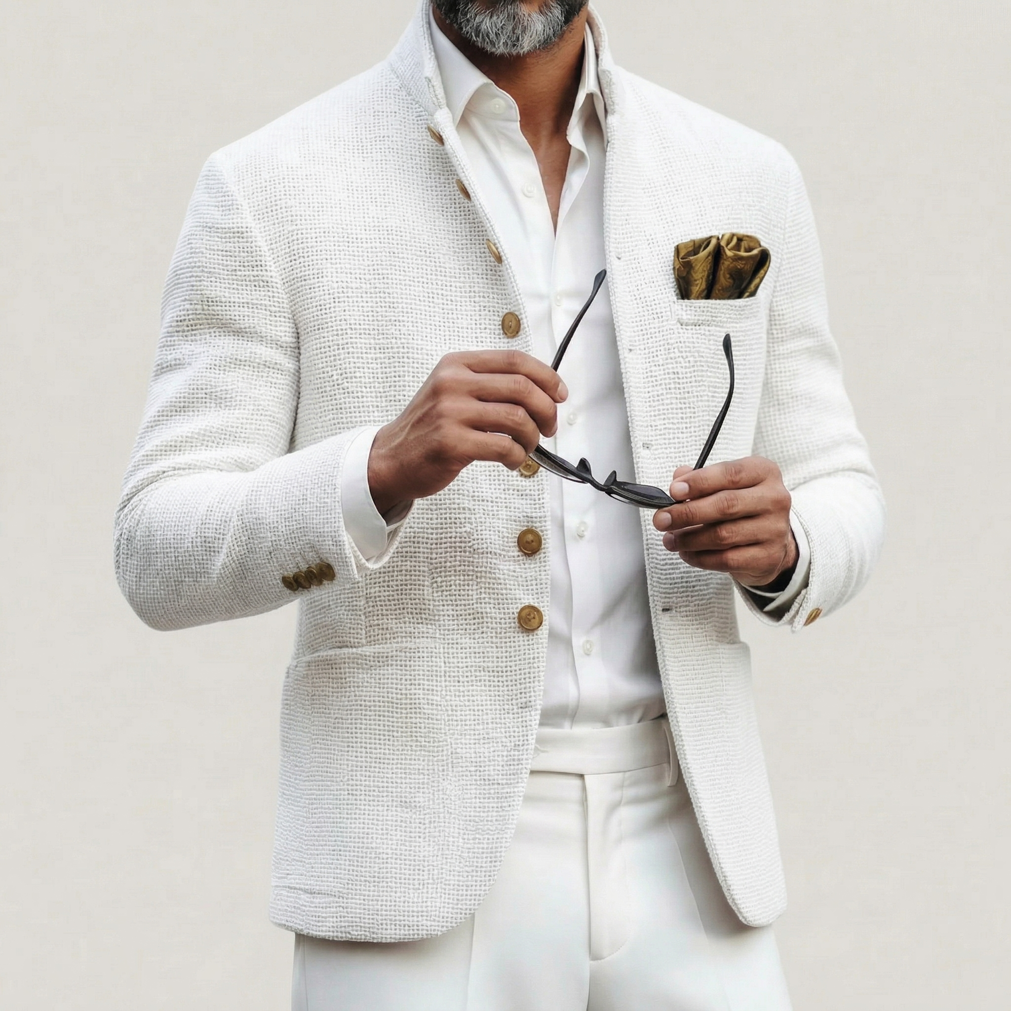 JAMES™ | Men's Gold-Button Knit Blazer