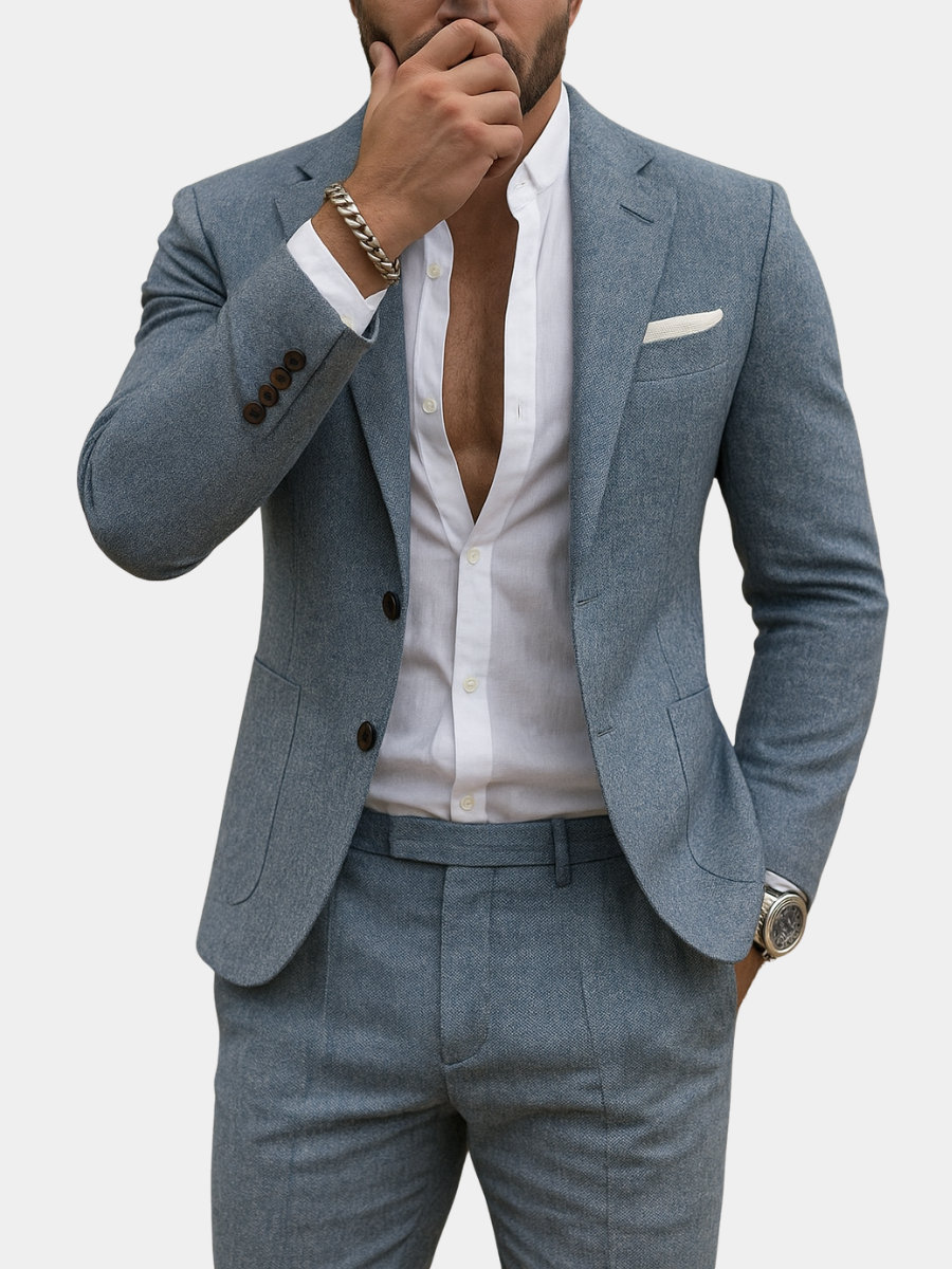 JAMES™ | Men's Linen-Look Slim Suit