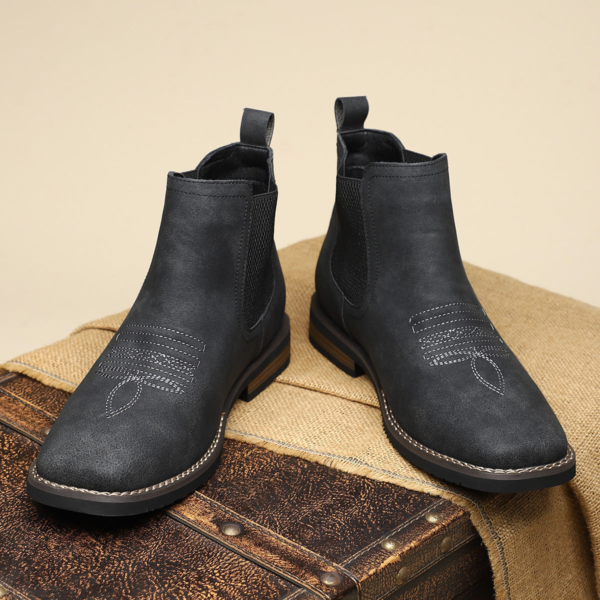 JAMES™ | Men's Leather Boot with Elastic Panels