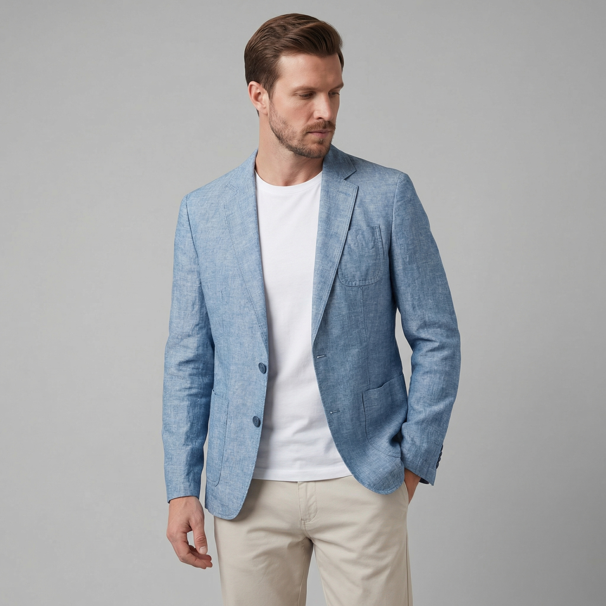 JAMES™ | Men's Two-Button Linen Blazer