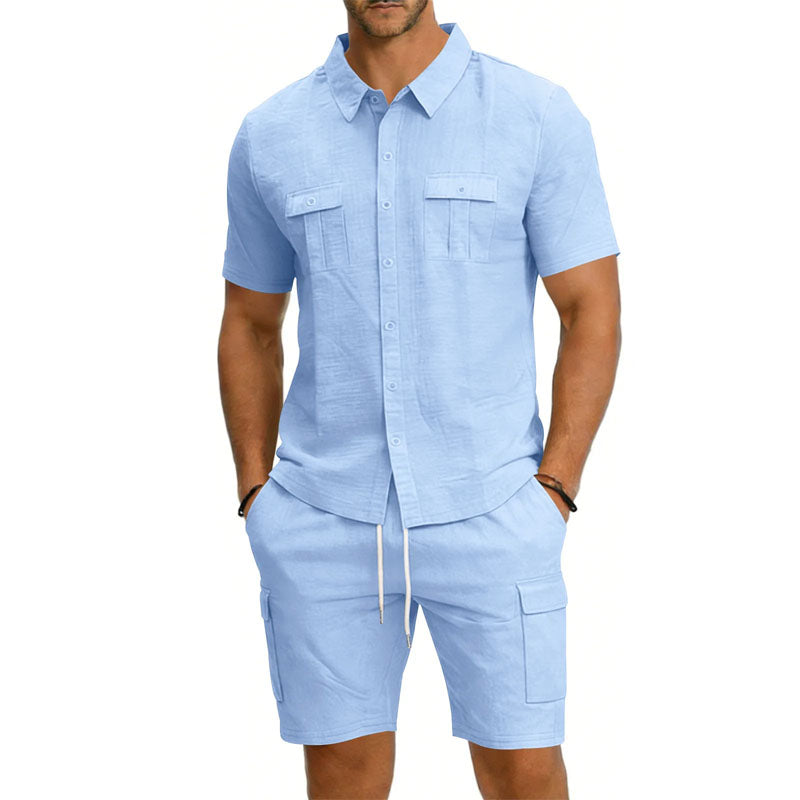 JAMES™ | Men's Utility Pocket Shirt Shorts Set