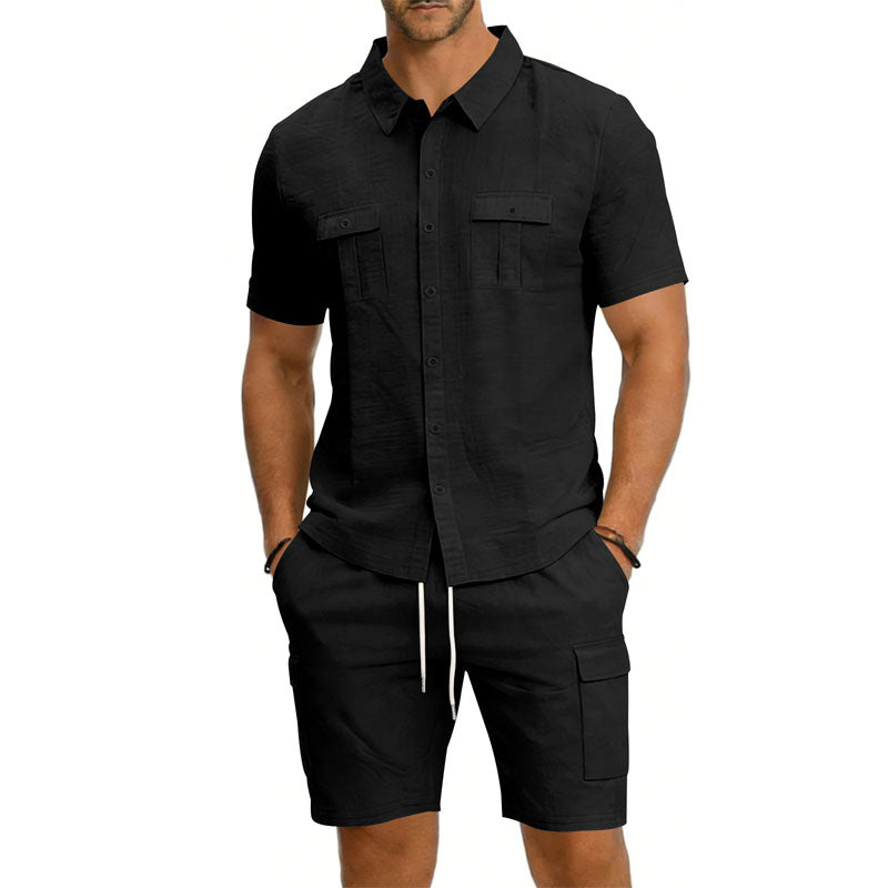 JAMES™ | Men's Utility Pocket Shirt Shorts Set