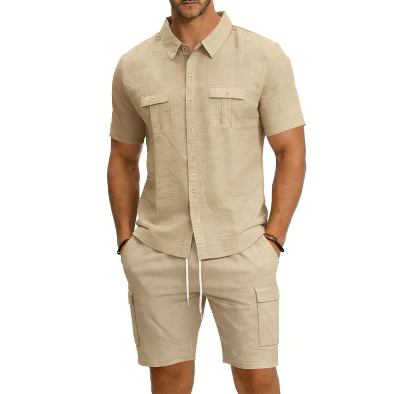 JAMES™ | Men's Utility Pocket Shirt Shorts Set