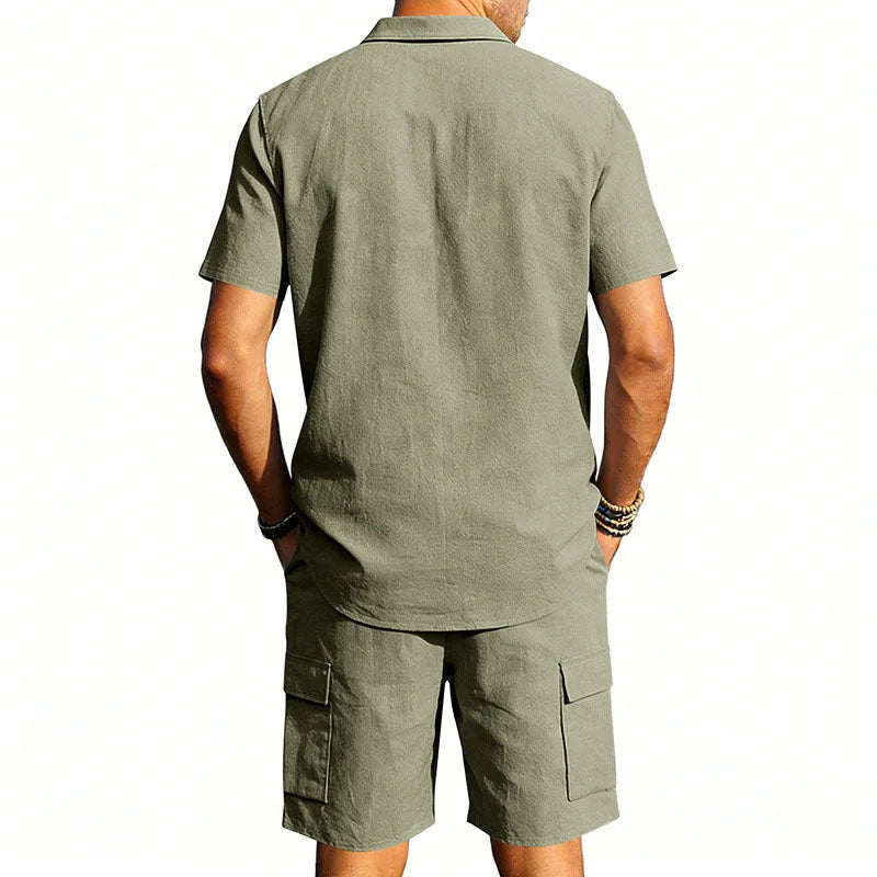 JAMES™ | Men's Utility Pocket Shirt Shorts Set