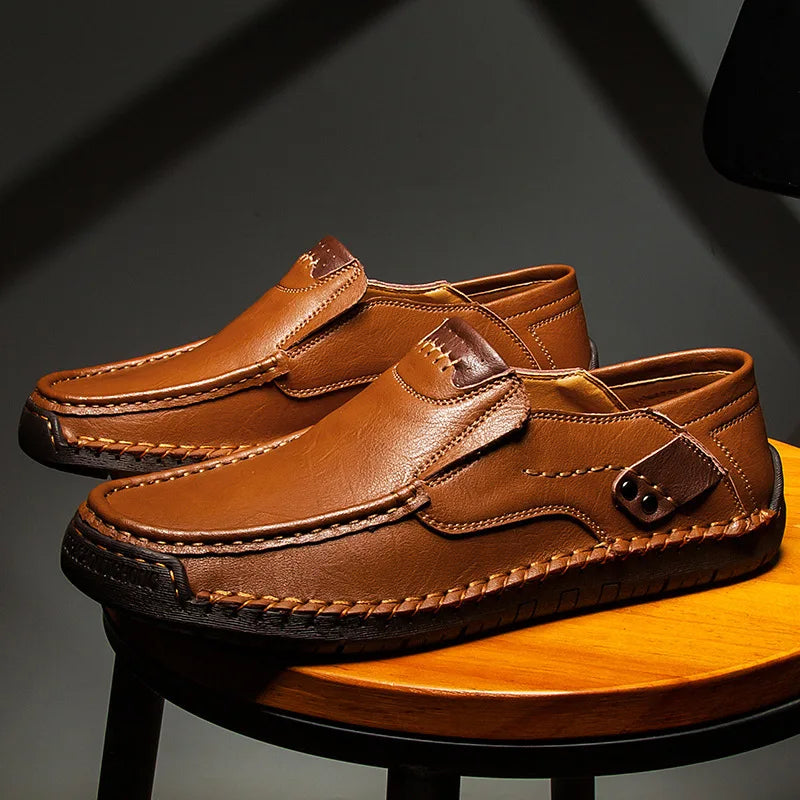 JAMES™ | Men's Polished Leather Slip-On Loafer