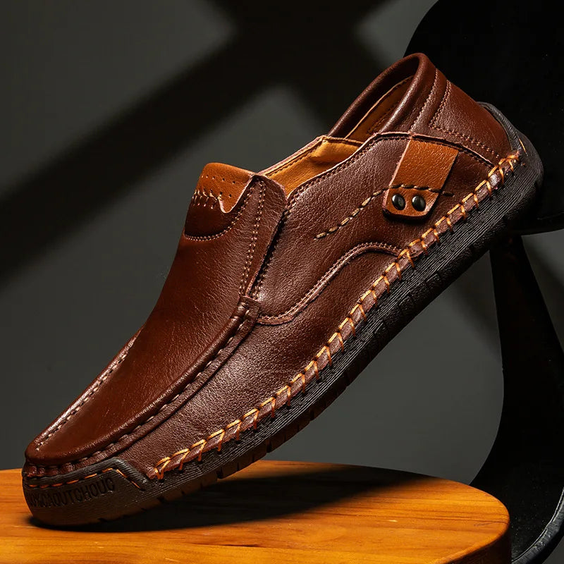 JAMES™ | Men's Polished Leather Slip-On Loafer
