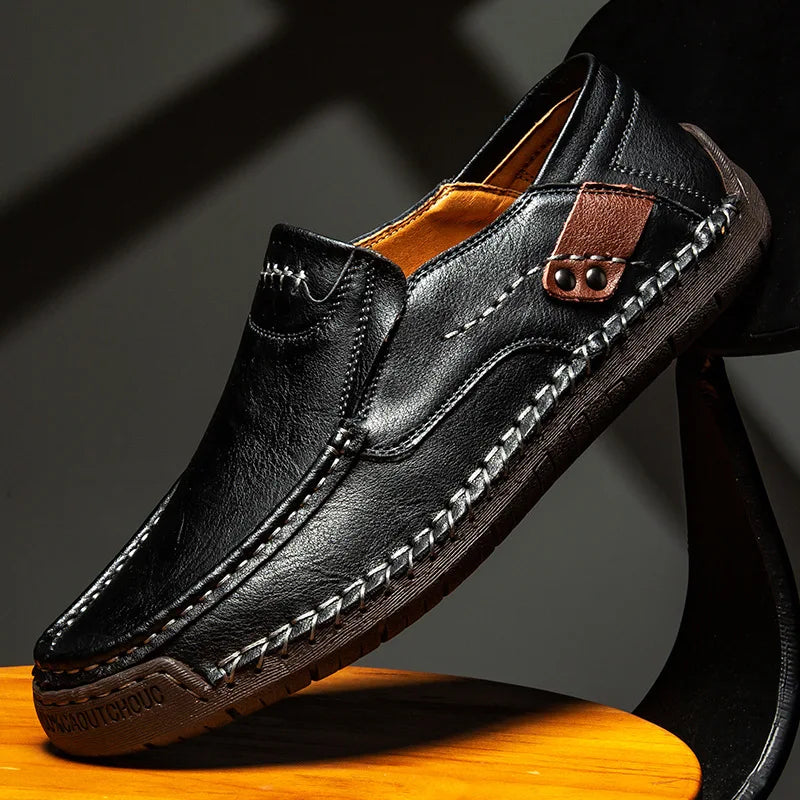 JAMES™ | Men's Polished Leather Slip-On Loafer