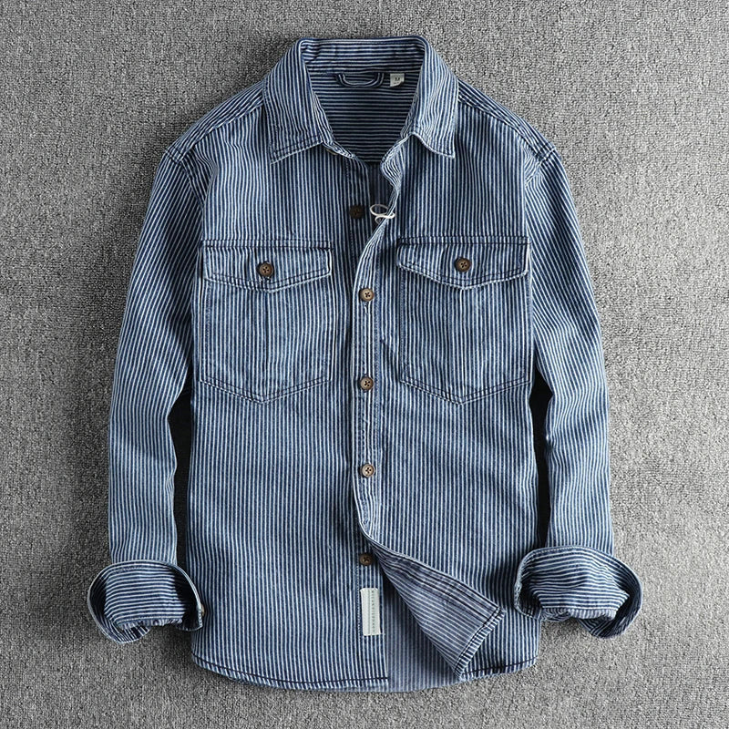 JAMES™ | Striped Denim Shirt