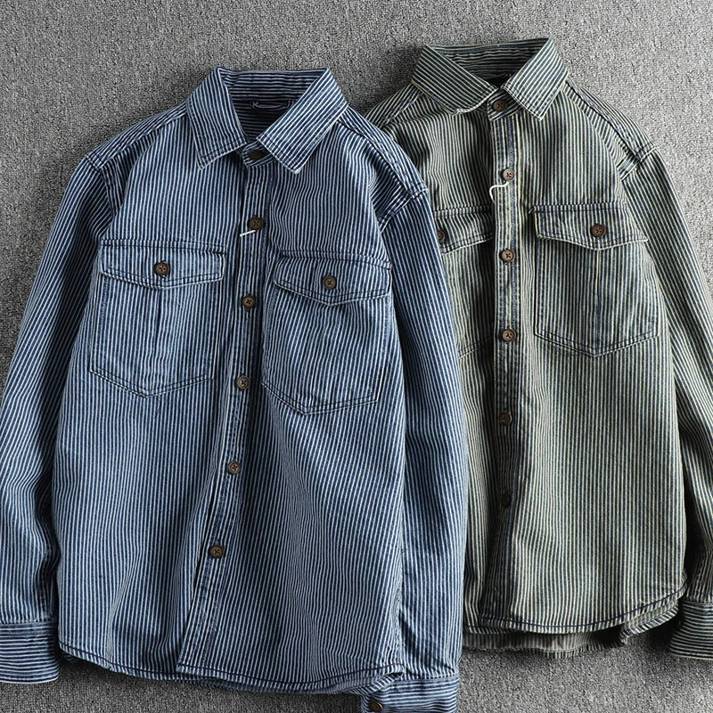 JAMES™ | Striped Denim Shirt