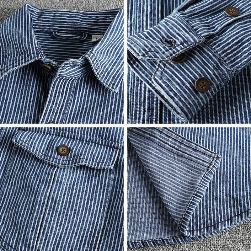 JAMES™ | Striped Denim Shirt