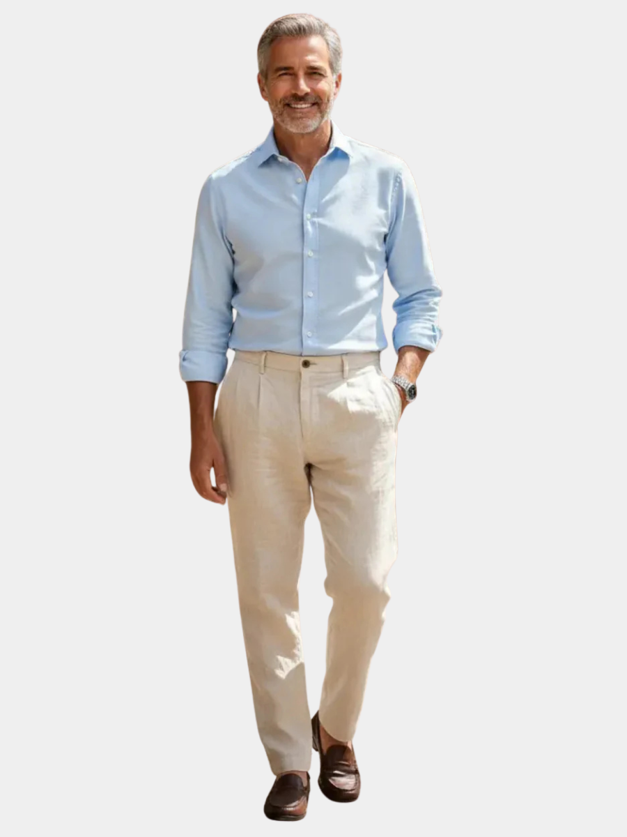 JAMES™ | Men's Pleated Linen Trousers