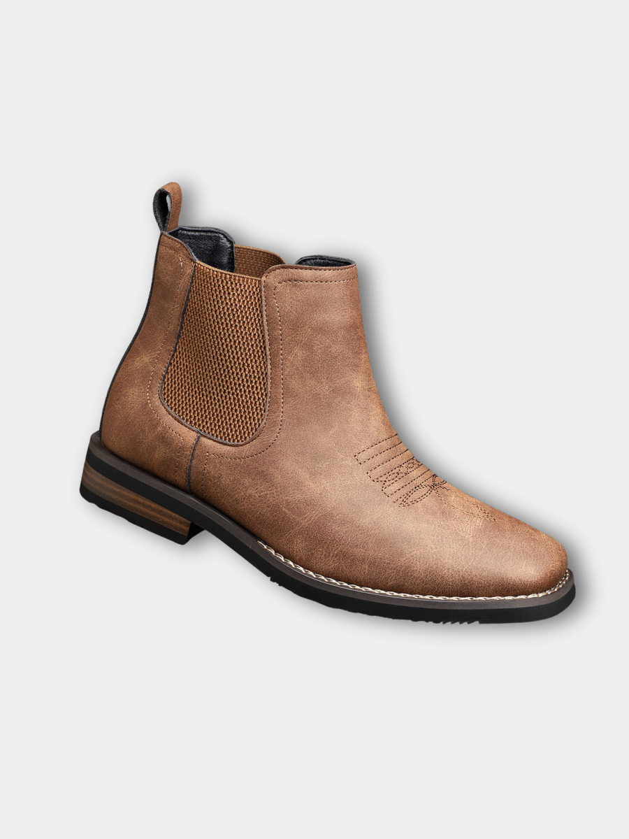 JAMES™ | Men's Leather Boot with Elastic Panels