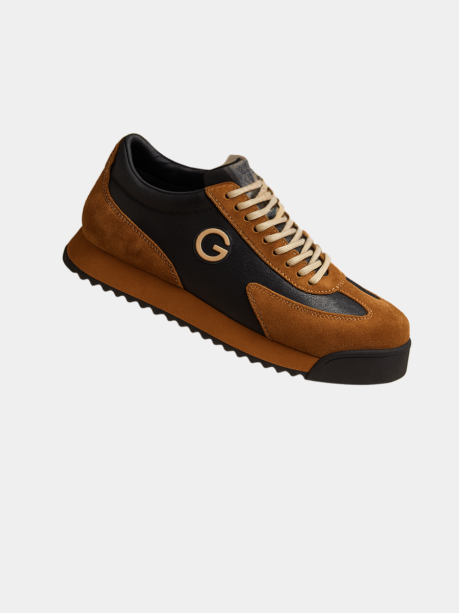 JAMES™ | Men's Suede-Panel Leather Sneaker