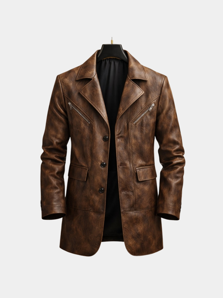 JAMES ™ | Men's Structured Leather Panel Coat