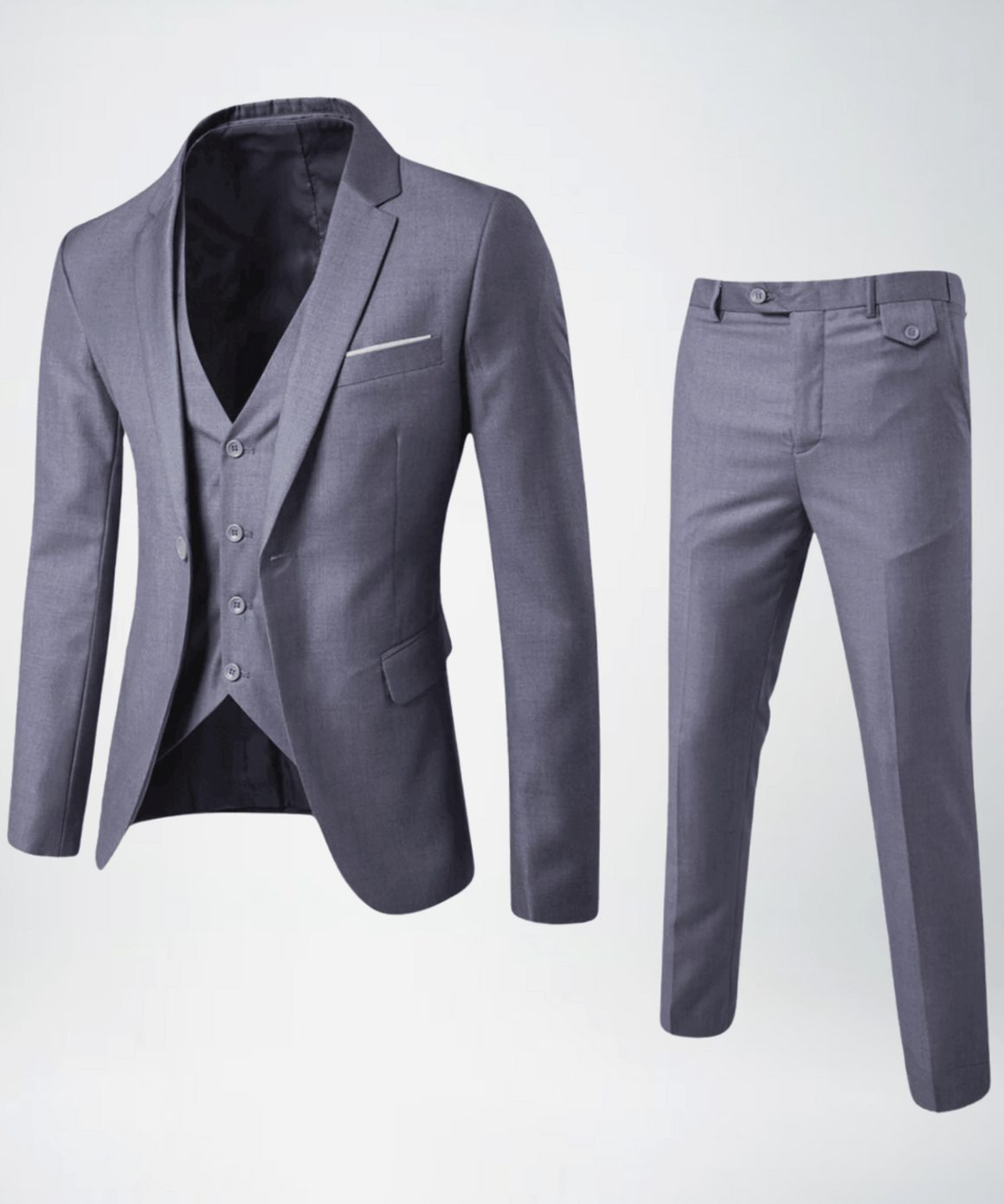 JAMES | Men's Slim-Fit Three-Piece Classic Formal Suit Set